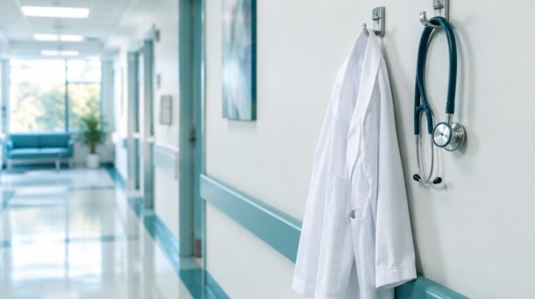 Jas dokter dan stetoskop dokter kandungan